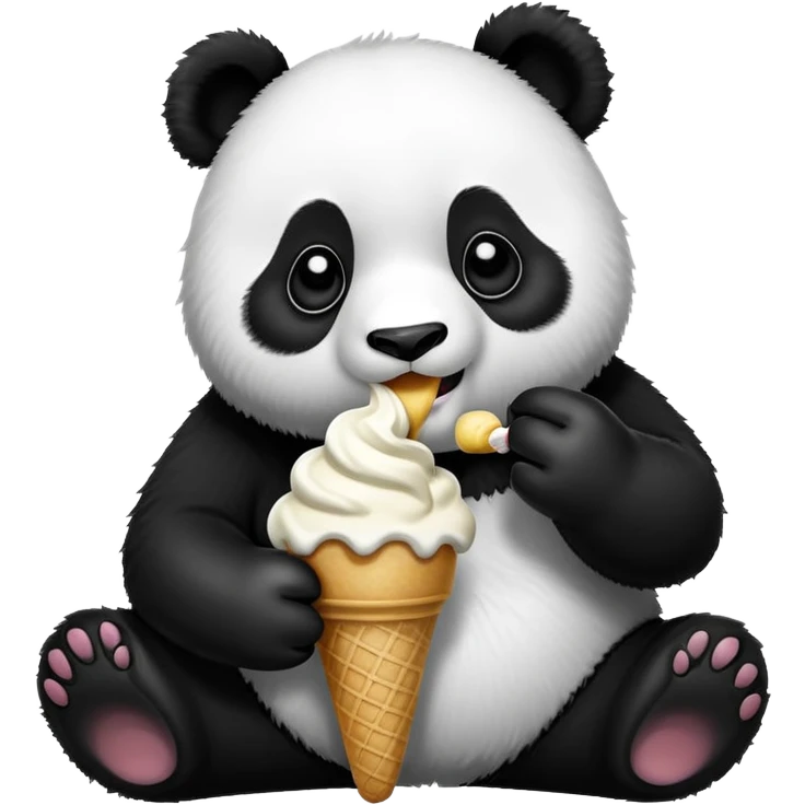 Panda eating ice cream emoji