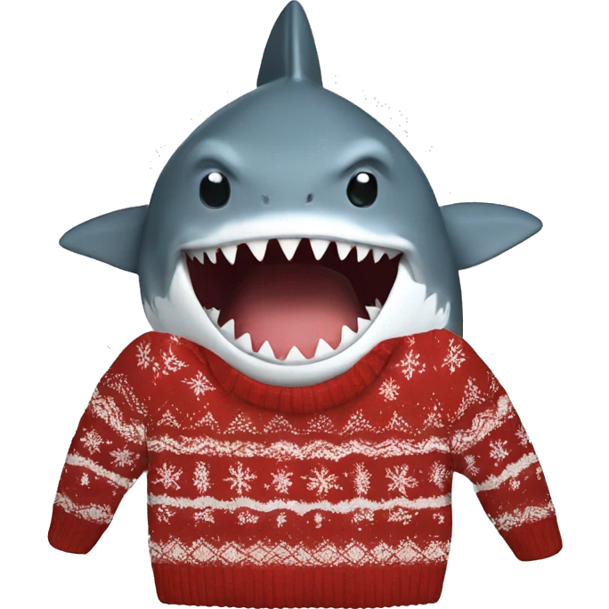 shark wearing a christmas jumper  emoji
