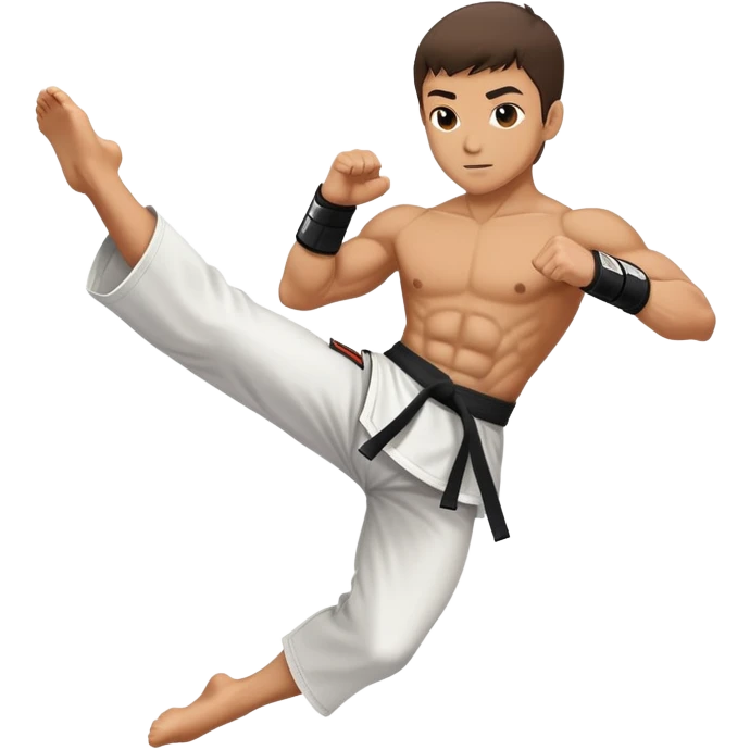 person performing a martial arts high kick emoji