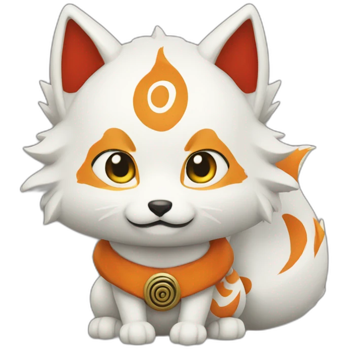 friendly kitsune fan of 9 tails at back emoji