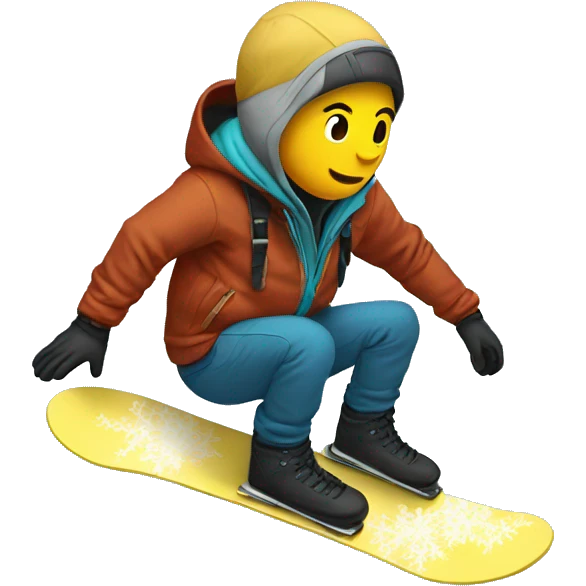 Snowboarding with hoodie on emoji