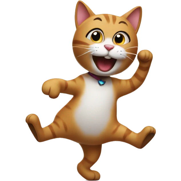 dancing cat with music notes emoji