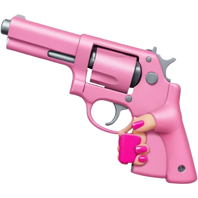 Image of only a hand Holding a pink gun. The nails should be pink too. The gun should be a pistol  emoji