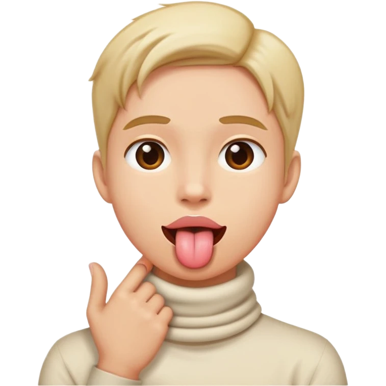 Hand crossed around neck tongue out emoji