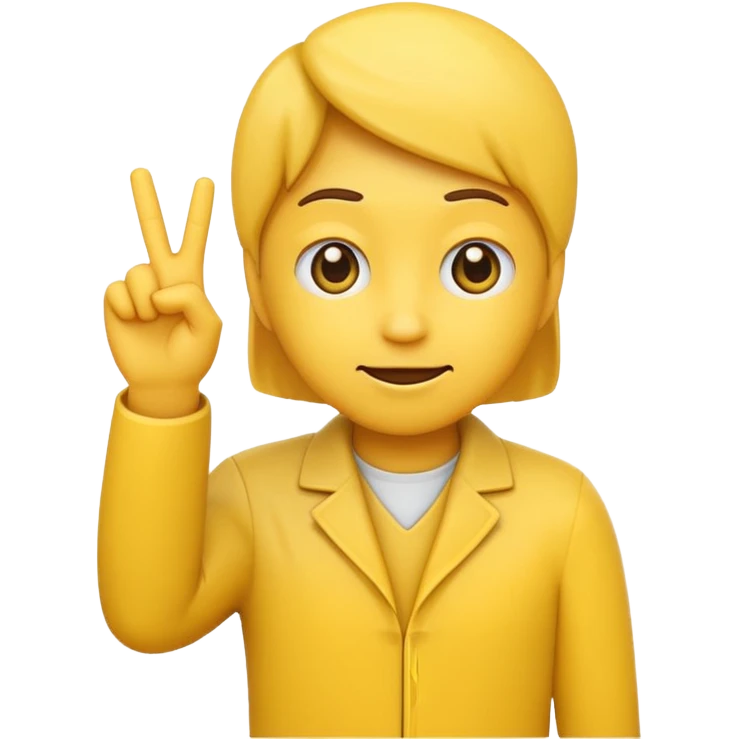 yellow character touching temple with one finger, classic Apple emoji style emoji