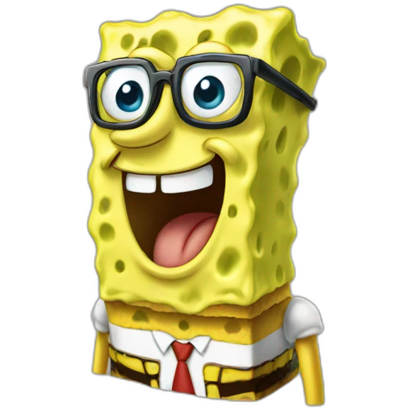 spongebob wearing glasses emoji