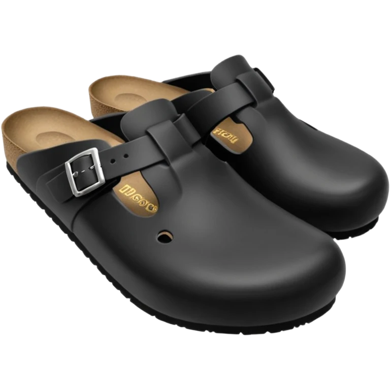 black boston birkenstock clog emoji emoji