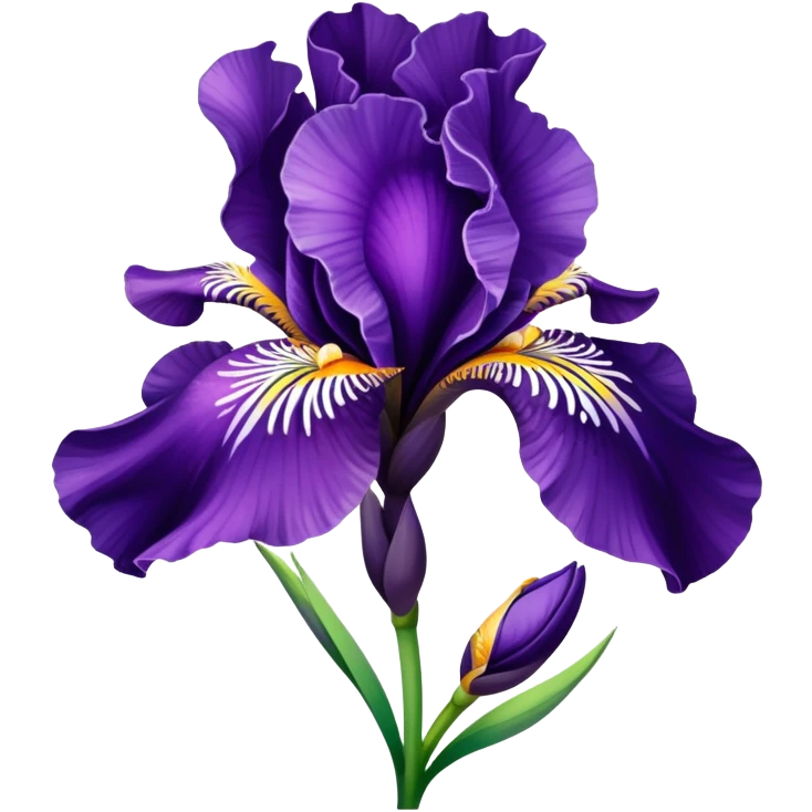 purple iris flower with elegant petals emoji