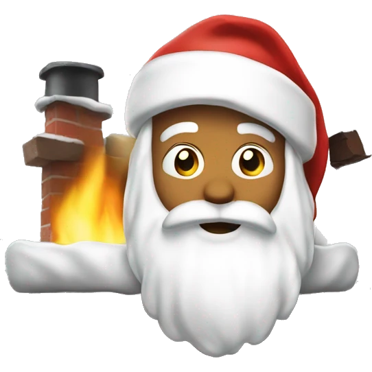 Santa coming down the chimney  emoji