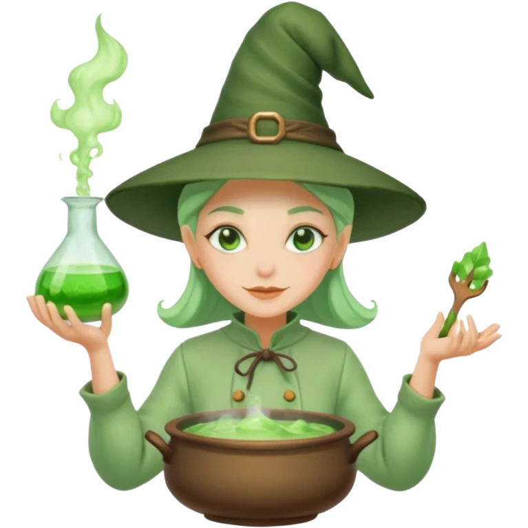 green witch cooking potion emoji