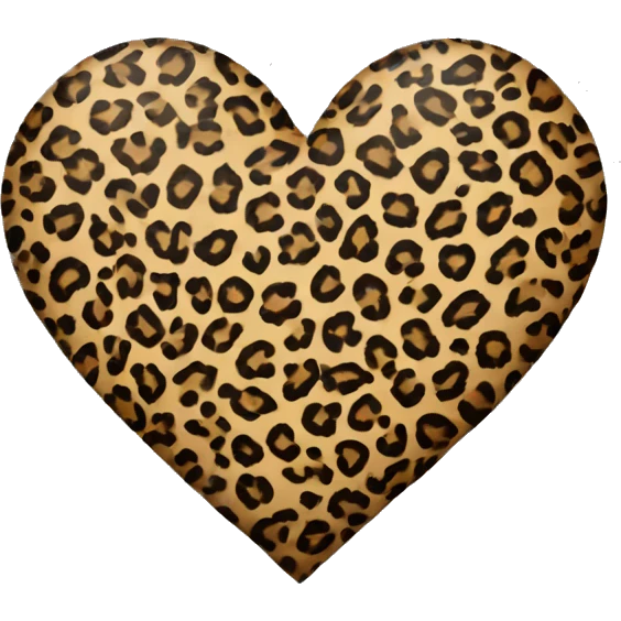 leopard print heart emoji