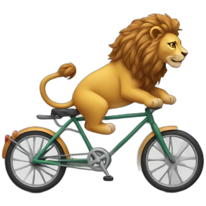 Lion on a bike emoji