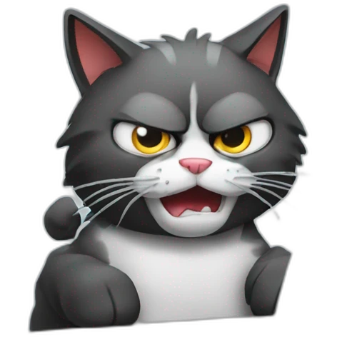 angry cat typing in front of a laptop emoji