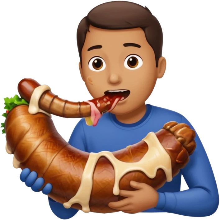Person eating a giant turkey leg emoji