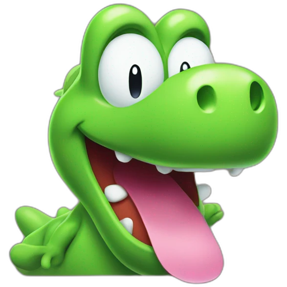Yoshi with a mustache and laser emoji