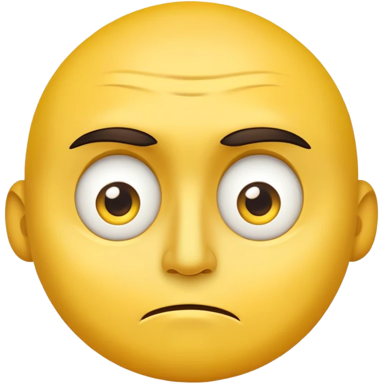 A yellow face with raised eyebrows and eyes looking to the side, expressing skepticism, doubt, or mild annoyance. One eye slightly squinted for extra emphasis, with a neutral or slightly frowning mouth. emoji