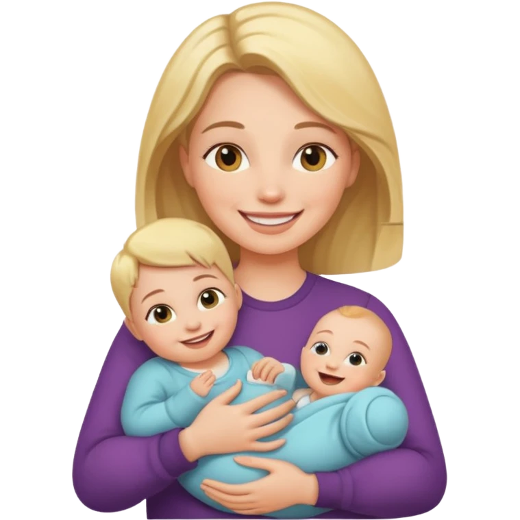 A woman holding a baby emoji