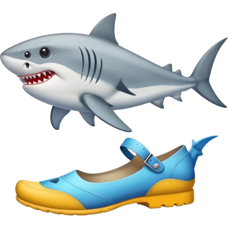 Tiburón con piernas y sapatos emoji