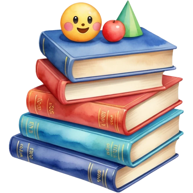 watercolor books and toys emoji