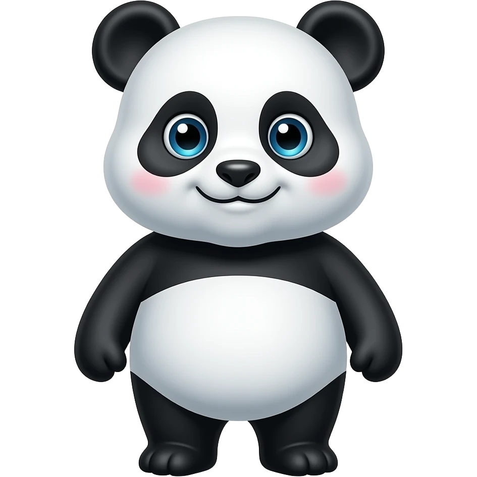Cartoon panda on fours emoji