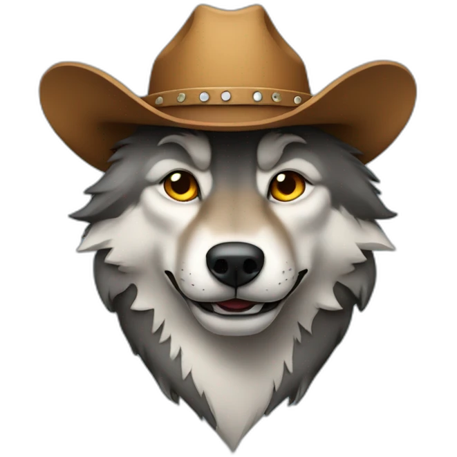 Wolf with cowboy hat emoji
