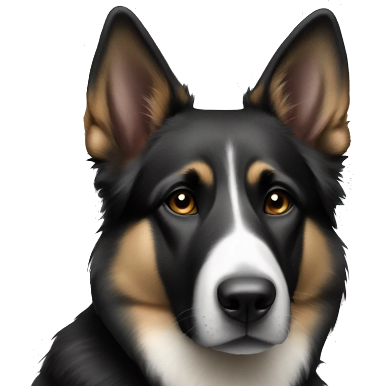 Black and white German Shepard emoji