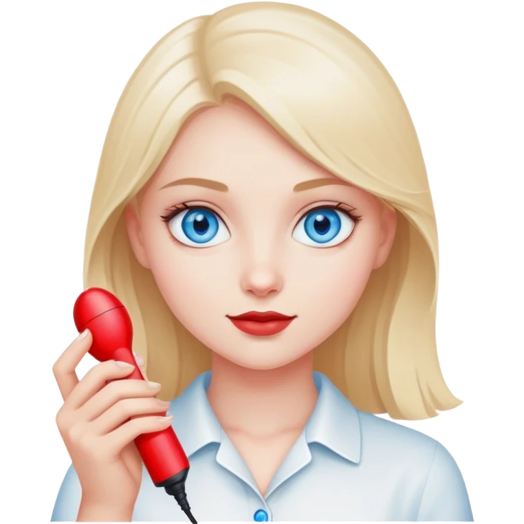 Blue-eyed Girl with red vibrator emoji