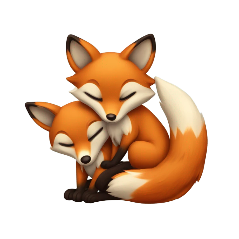 Two foxes in love  emoji