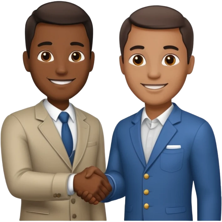 two men shaking hands, one with darker skin and one with lighter skin emoji