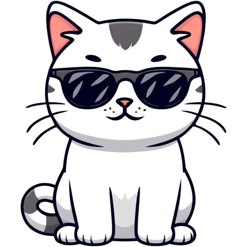 Cat with sunglasses emoji