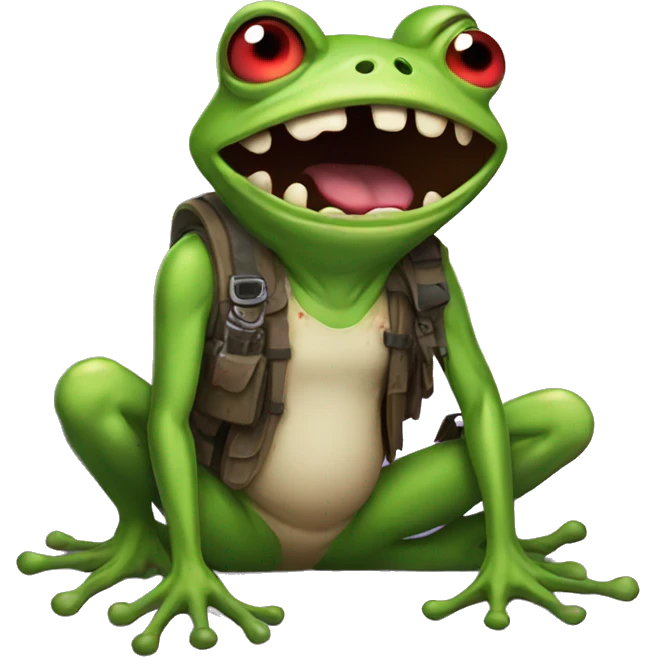 Zombie apocalypse frog emoji