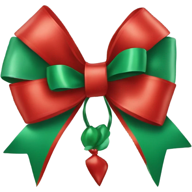 green and red bow  emoji