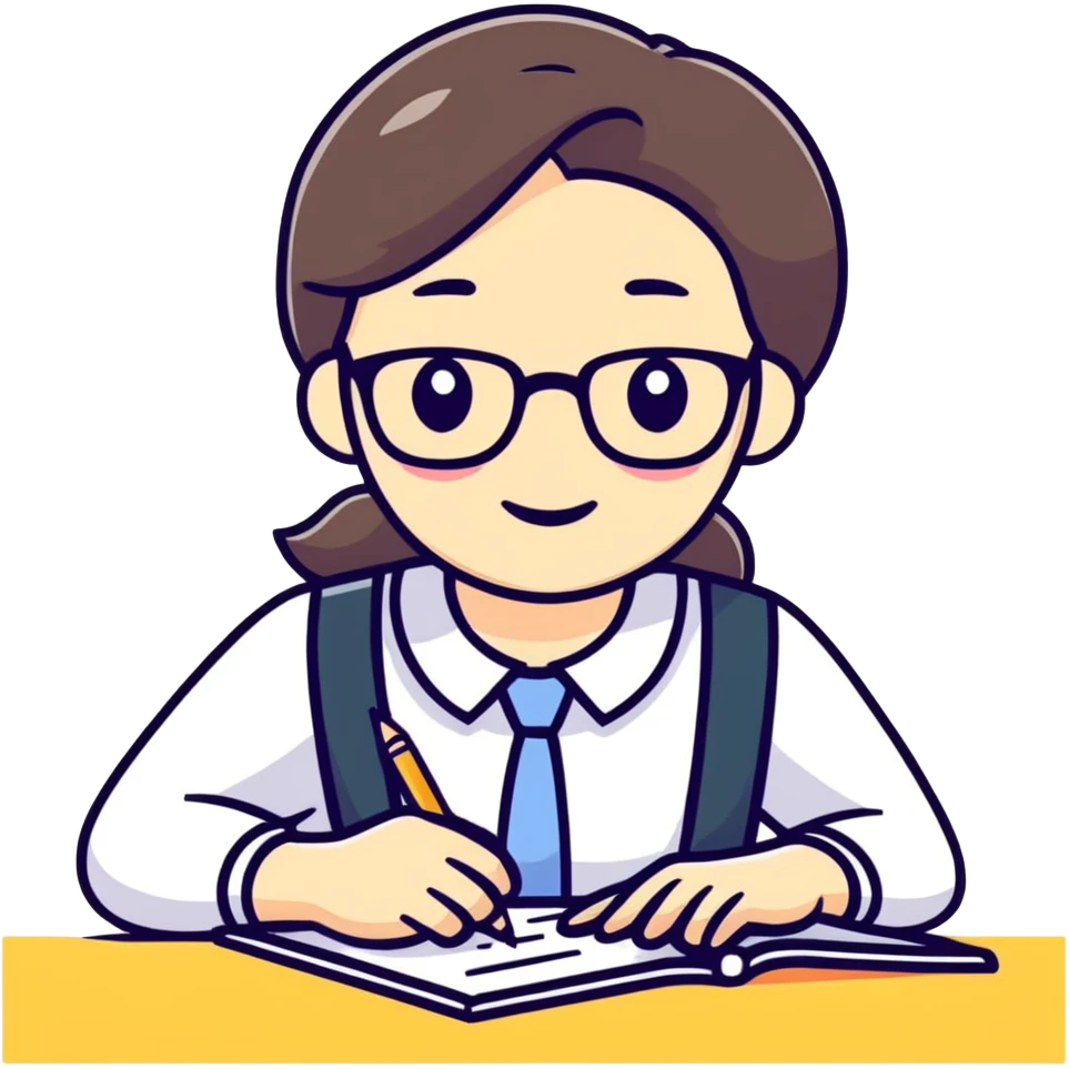 School teacher calibrating end of the school year emoji