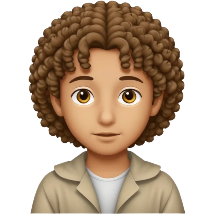 Curly hair short arab kid emoji