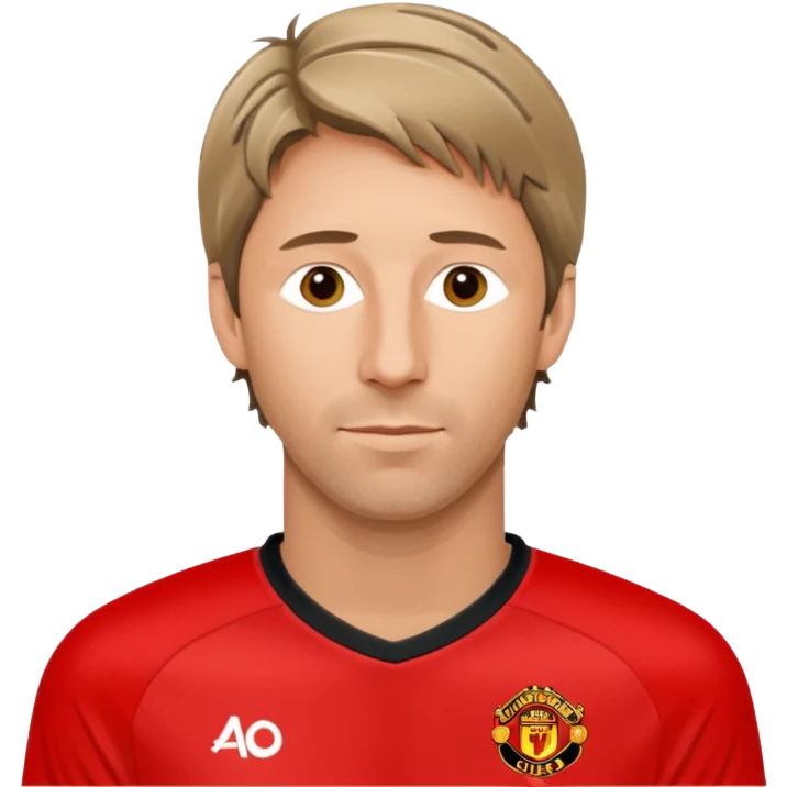 Van der Sar Dutch footballer in red Manchester United jersey minimal details no text no background emoji