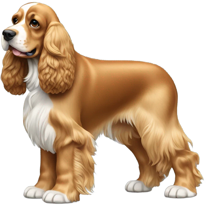 Dog-golden-english-cocker-spaniel-full-body-standing emoji