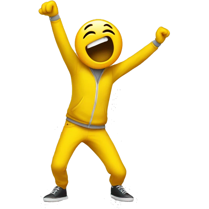 A yellow emoji that’s doing the dab emoji