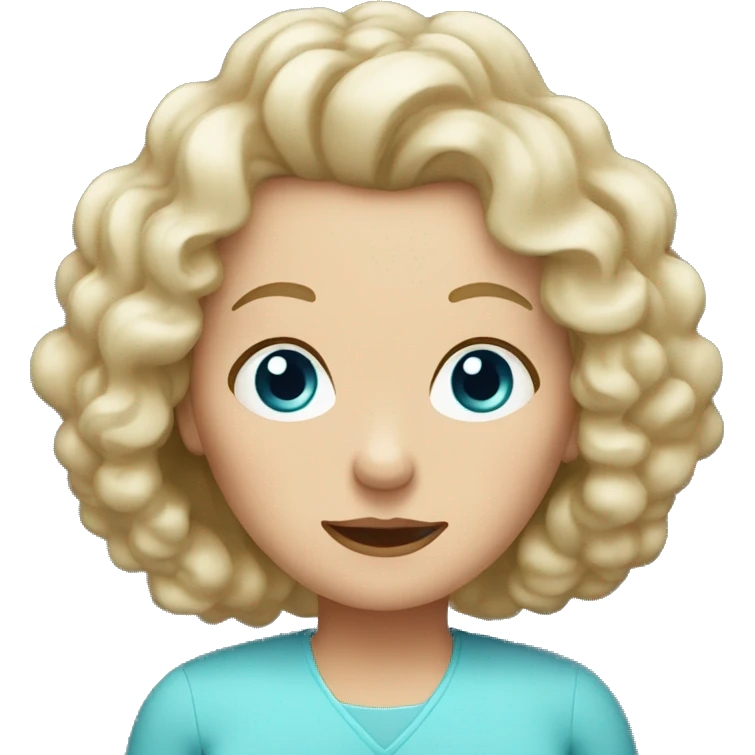 grandma with very half long curly blonde hair blue eyes emoji