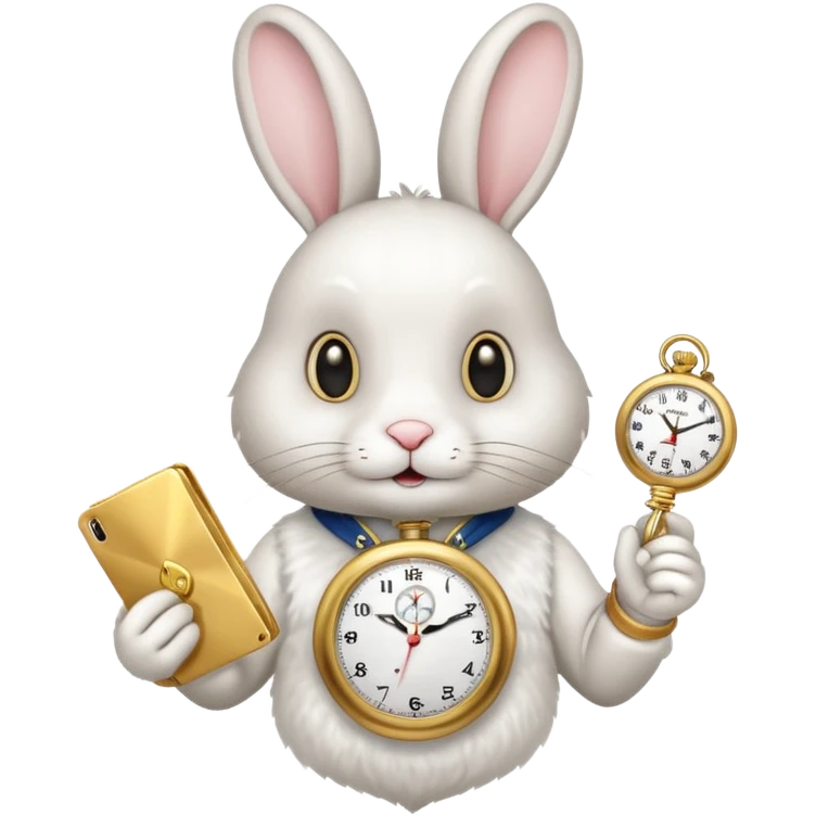 Rabbit holding watch meme emoji
