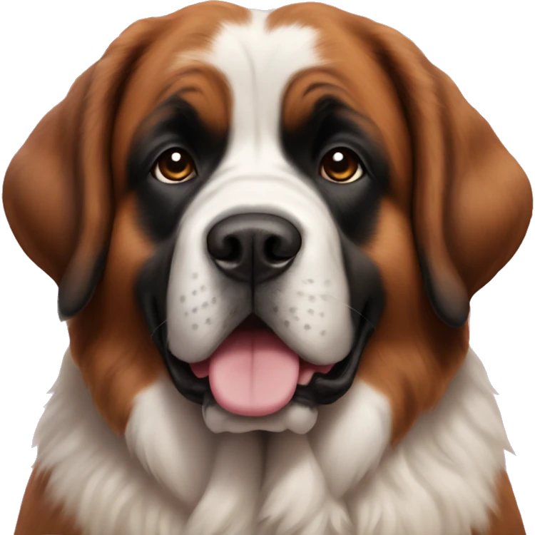 Pink colored Saint Bernard emoji