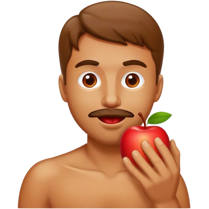 man eating apple emoji