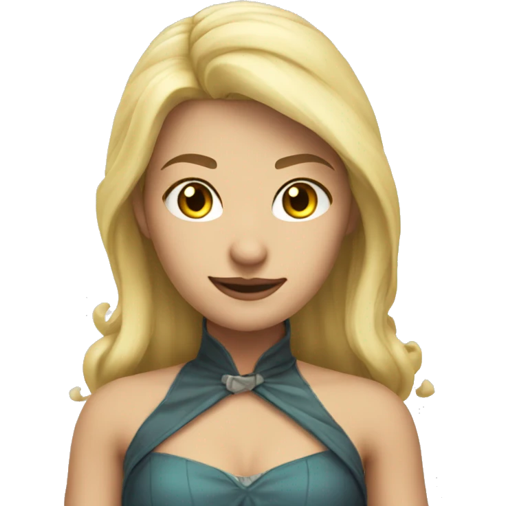 blonde girl in cosplay dress emoji