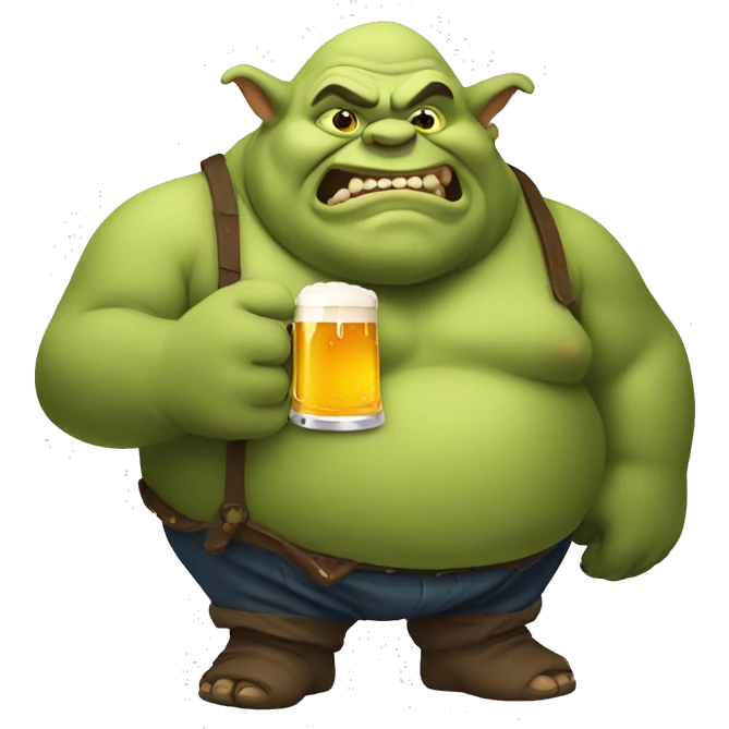 fat ogre with beer emoji