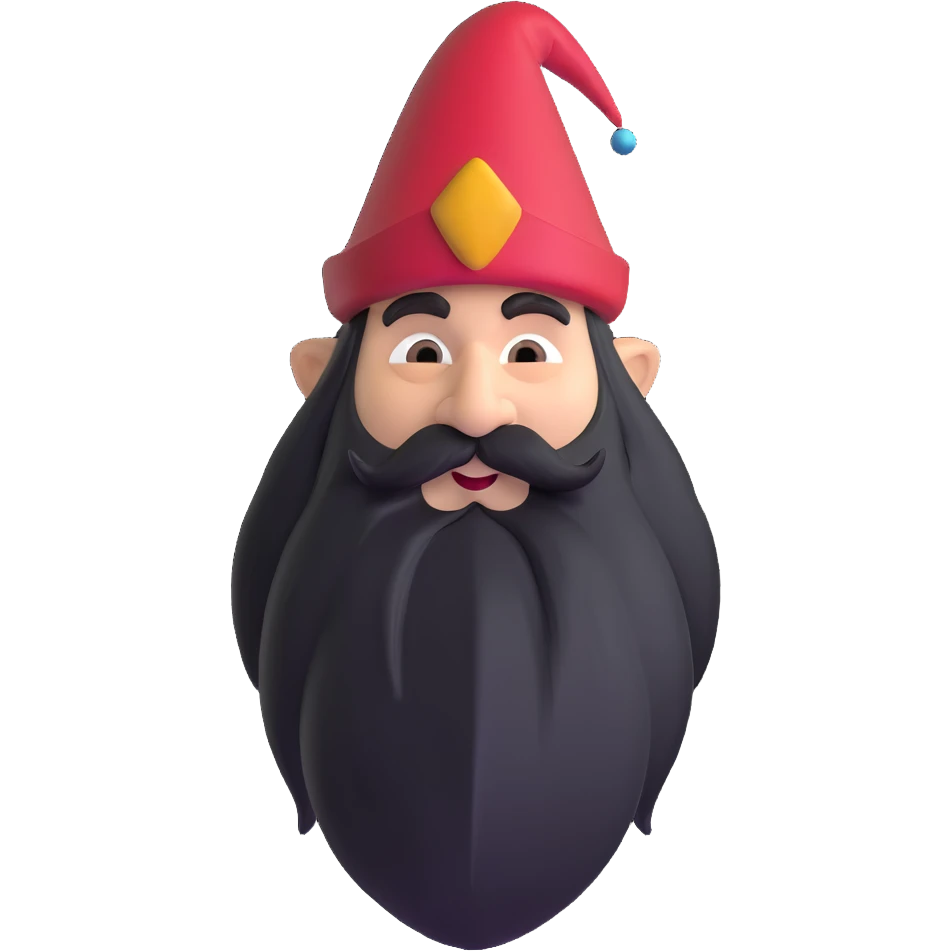 A big gnome with a long beard and pointy hat emoji