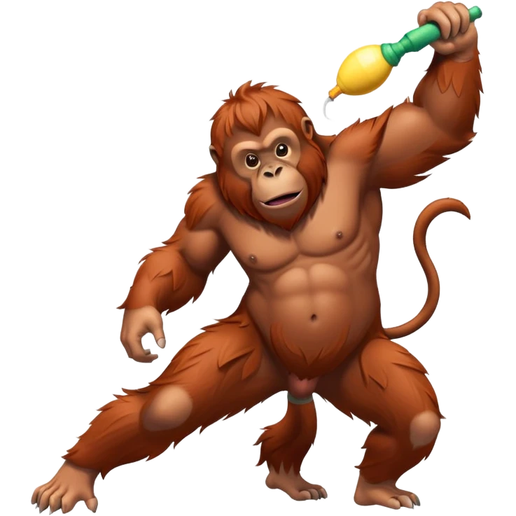 orangutan hitting a shuttlecock emoji