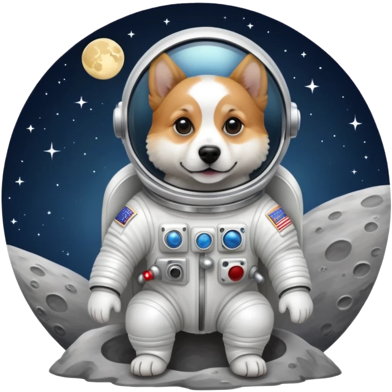 Dog on the moon emoji