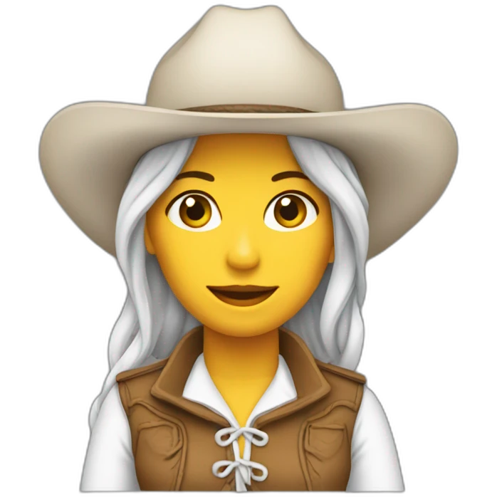 Mujer vaquera piel blanca emoji