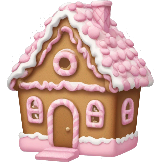 pastel pink gingerbread house emoji