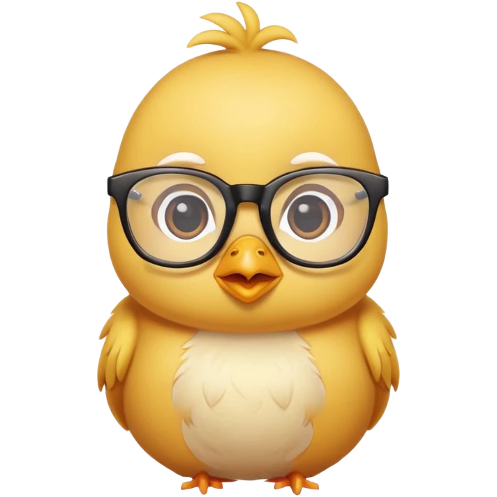 chick wearing glasses emoji