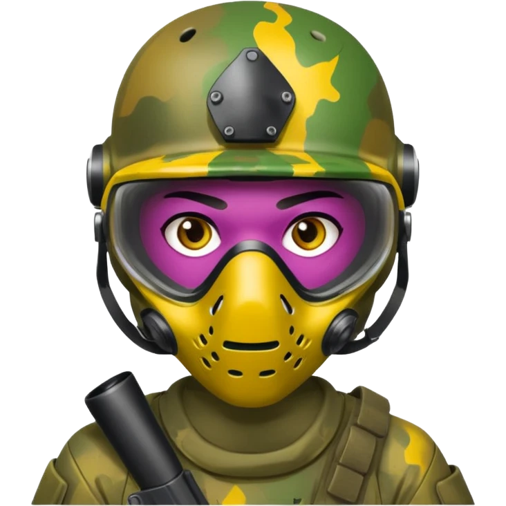 paintball player face emoji
